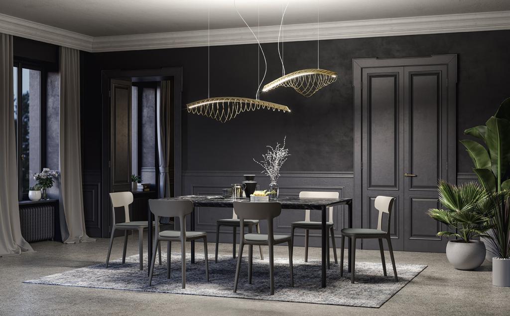 Stropní svítidlo Whale od MM Lampadari https://www.mmlampadari.com/en/products/contemporary-style/chandeliers/whale/