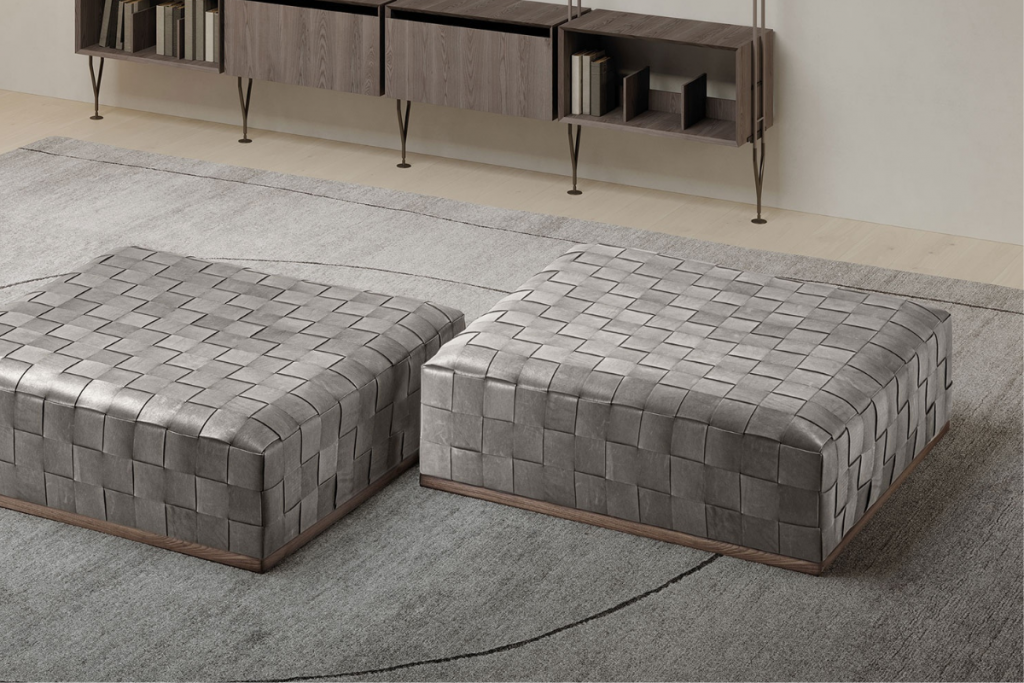 Kožený pouf Jonas